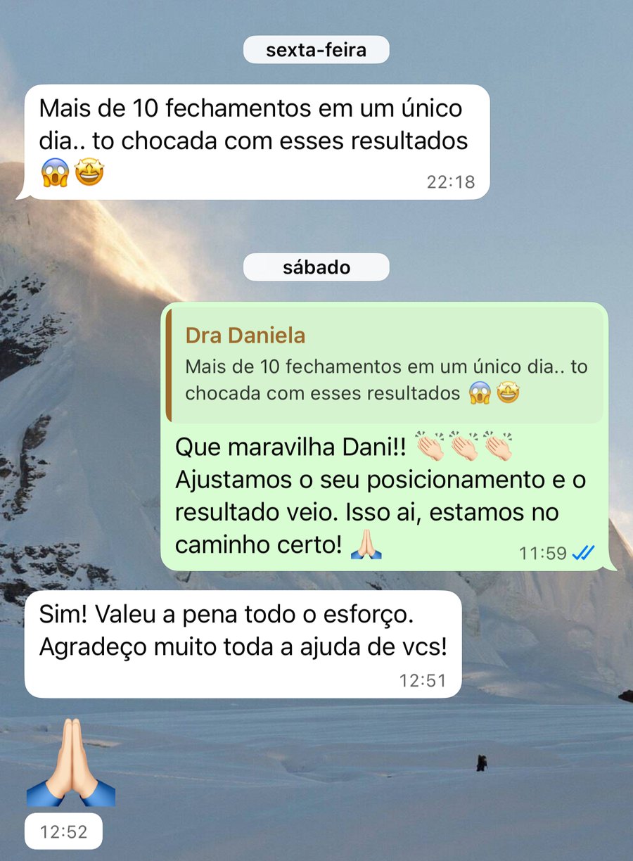 Cliente comemorando mais de 10 fechamentos em um único dia